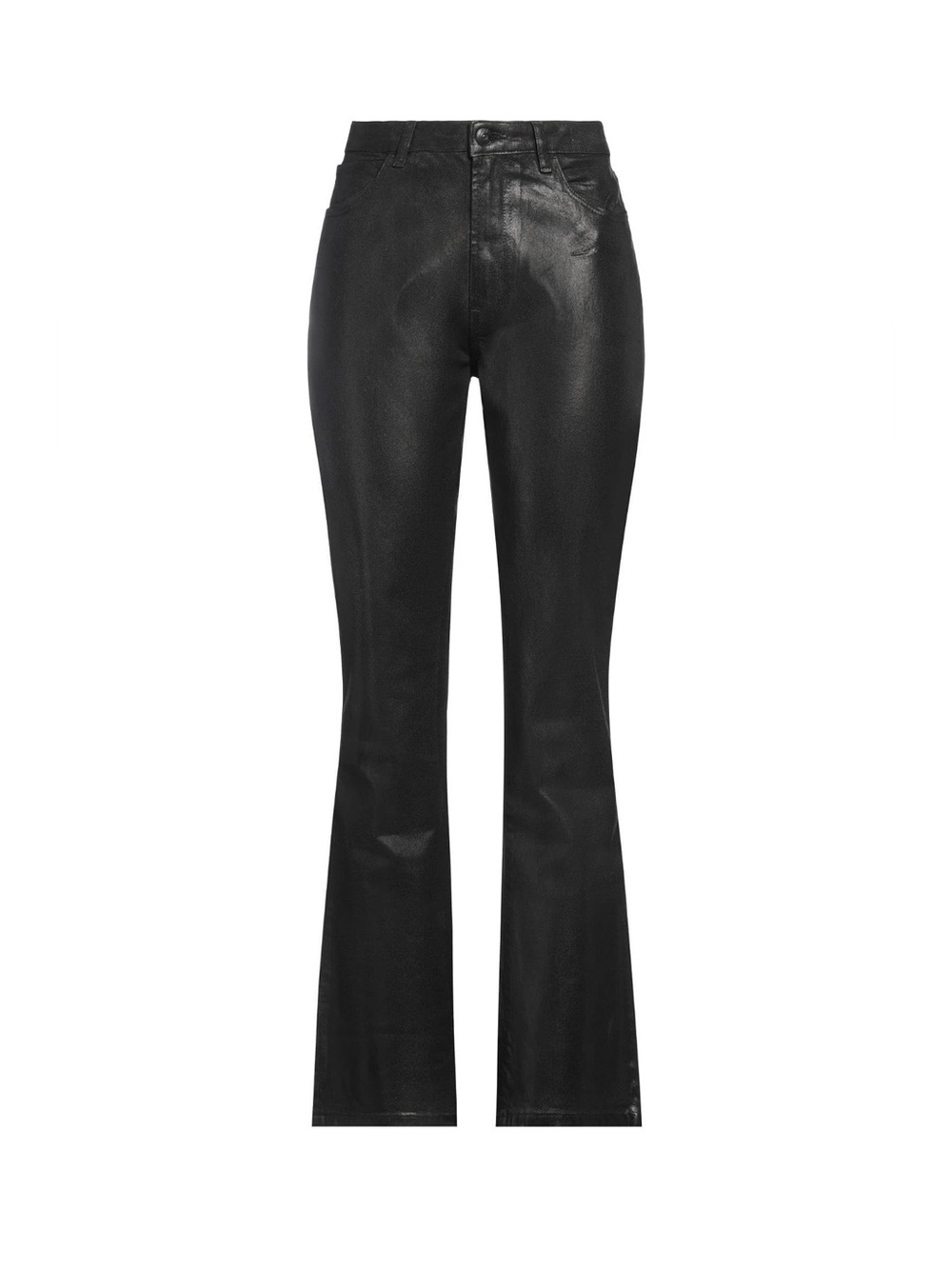 3 x 1 NYC Black High Rise Bell Bottom Leather-Look Jeans Made in USA